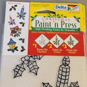 NEW Delta Paint 'n Press Christmas Candles Lantern Crafts Transfers Lot Of 6